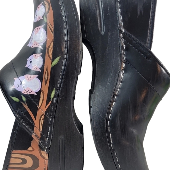 Sanita Woman's size Euro 38  Clogs with Owl in Trees theme. - Picture 7 of 7